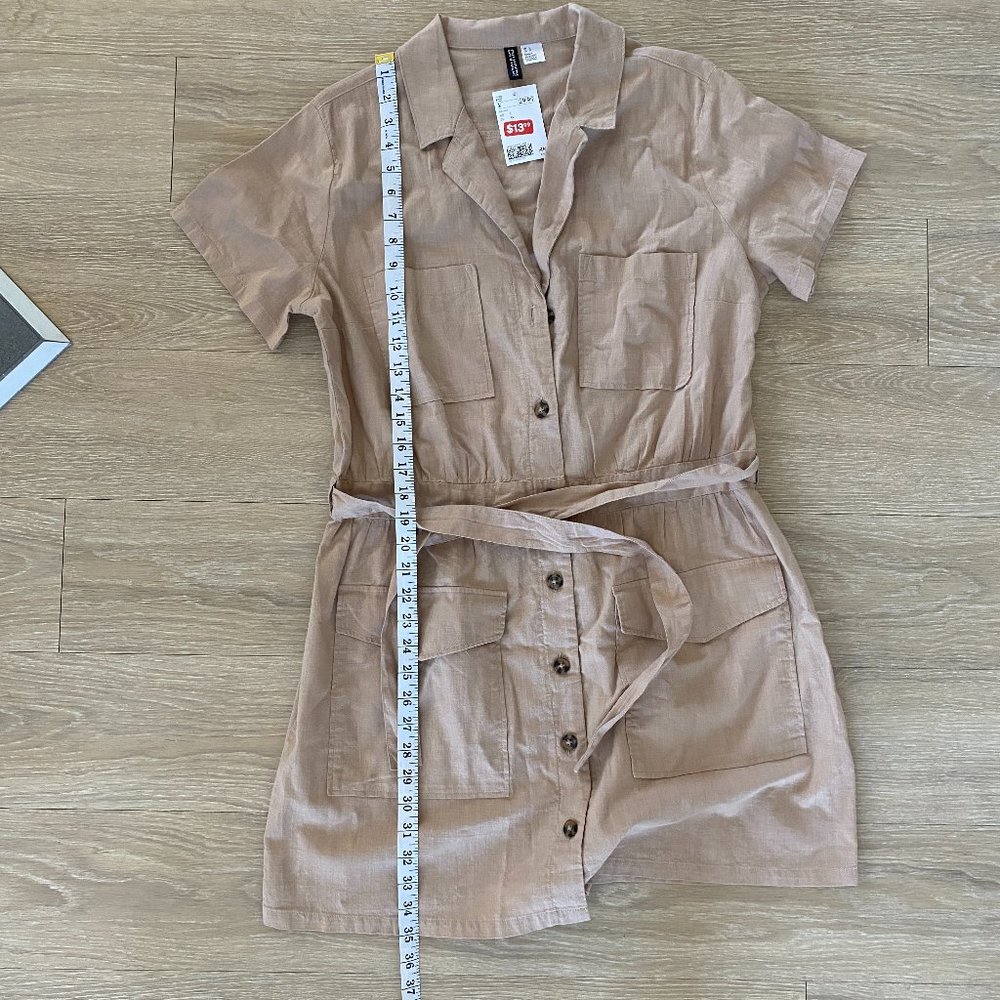Tan button up casual dress